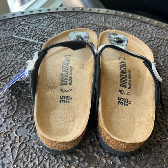 BIRKENSTOCK GIZEH SANDALS IN METALLIC BLACK 35 US 4-4.5 US - Picture 4 of 6